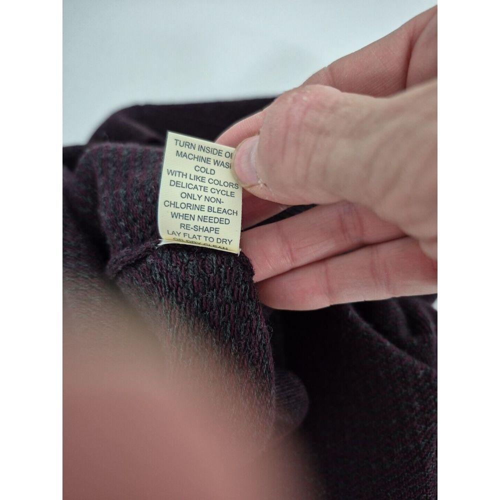 Joseph Abboud Sweater Mens Chest 43 Plum‎ Merino Wool Blend 1/4 Zip  No Sz Tag - Picture 6 of 6